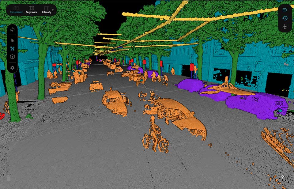 Software Screenshot shows Mobile Mapping Classifier 3D Point Cloud