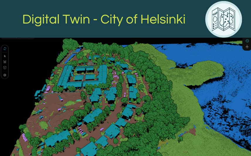 Screenshot of a 3d Point Cloud Software of the City of Helsinki